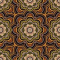 Seamless repeating pattern consisting of colored mandala Royalty Free Stock Photo