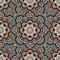 Seamless repeating pattern consisting of colored mandala Royalty Free Stock Photo