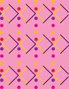 Seamless repeating pattern of crosses and dots Royalty Free Stock Photo