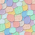 Soft pastel hues create a textured mosaic of rounded shapes in a repeating pattern Royalty Free Stock Photo