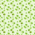 Seamless repeating pattern featuring stylized light green ivy vine foliage and small leafy elements against a pale soft background Royalty Free Stock Photo