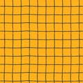 Seamless repeating pattern with hand drawn gridline on yellow background