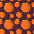 Seamless Orange Fruit Vector Pattern