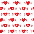 Seamless red hearts pattern