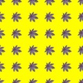 Seamless repeating pattern from ricinus communis on yellow background Royalty Free Stock Photo