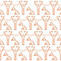 Seamless repeating pattern, signs of the face of an Egyptian man