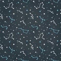 Seamless repeating pattern with of stars on a sky