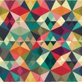 Seamless repeating pattern tile of a very colourful diamond shape kaleidoscope style pattern generative AI