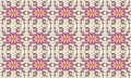Seamless repeating pattern in Victorian antique style. Simple primitive patterns drawn with crayons and pastels