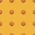 Seamless repeating yellow pattern of cookies