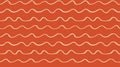 Seamless Repetitive Pattern of Beige Colored Wavy Lines on a Vibrant Orange Background Texture Royalty Free Stock Photo