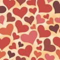 Seamless retro All Lovers Day pattern with color hearts