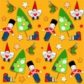 Christmas seamless pattern ornaments - vector Royalty Free Stock Photo