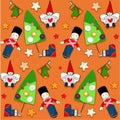 Christmas seamless pattern ornaments - vector Royalty Free Stock Photo