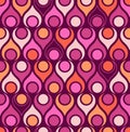 Seamless retro design of teardrop shapes and vintage colors. Royalty Free Stock Photo