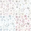 Seamless retro fifties stroke stars design pattern