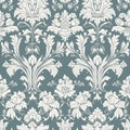 Seamless retro floral pattern, ai generative illustration Royalty Free Stock Photo