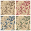 Seamless retro floral pattern (vector) Royalty Free Stock Photo
