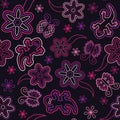 Seamless retro flower butterfly lizard pattern