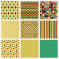 Seamless retro geometric hipster background set.