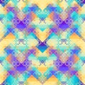 Seamless retro geometric pattern featuring small triangles in abstract background with bold shapes, evoking a sense of modern Royalty Free Stock Photo
