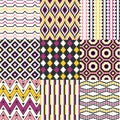 Seamless retro geometric pattern set Royalty Free Stock Photo