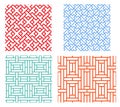 Seamless retro geometric puzzle pattern in asian style Royalty Free Stock Photo