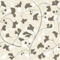 Seamless retro ginkgo background