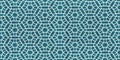 Seamless retro honeycomb batik surface pattern design on weathered boho textured linen
