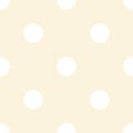 Seamless retro pattern with large white polka dots on a pastel background.Flat style vector illustration Royalty Free Stock Photo