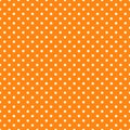 Seamless retro pattern with small white polka dots on an orange background.Flat style vector illustration Royalty Free Stock Photo