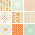 Seamless retro patterns collection Royalty Free Stock Photo