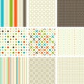 Seamless retro patterns collection Royalty Free Stock Photo