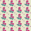 Seamless retro poppy floral pattern hand drawn vector