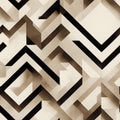 Seamless retro wallpaper pattern with abstract geometrical shapes Royalty Free Stock Photo