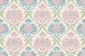 Seamless retro wallpaper pattern in pastel colors Royalty Free Stock Photo