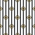 Seamless rhombus black and white pattern.