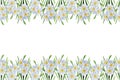 Seamless ribbon border made of daffodils flowers.