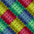 Seamless ribbons grid colorful pattern