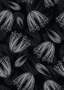Seamless rich dark abstract floral pattern