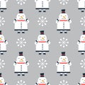 Snowmen seamless background. Royalty Free Stock Photo