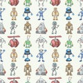 Seamless Robot pattern Royalty Free Stock Photo