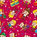 Seamless rock band pattern