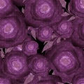 Seamless romantic purple, blurred roses background pattern texture Royalty Free Stock Photo