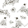 Seamless romantic silhouette pattern