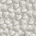 Seamless romantic white hearts valentines background