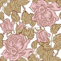 Seamless rose floral background