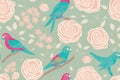 Seamless rose flowers flat texture, print and wale of fabric, generative ai, beautiful floral pattern