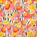 Seamless Rose Zebra Pattern Tiled Garden Wallpaper Background Textile Print Illustration