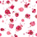 Seamless roses with circles Royalty Free Stock Photo